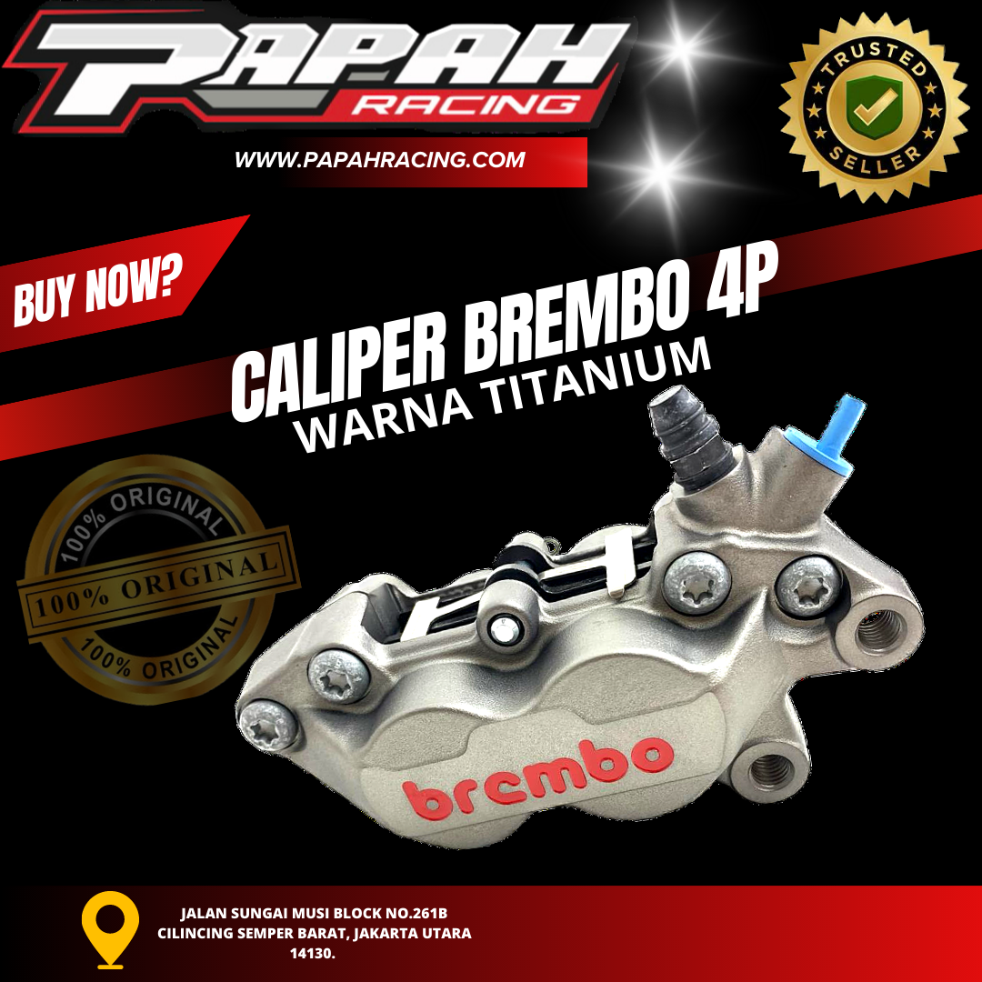 CALIPER KALIPER REM BREMBO 4P WARNA TITANIUM BREMBO